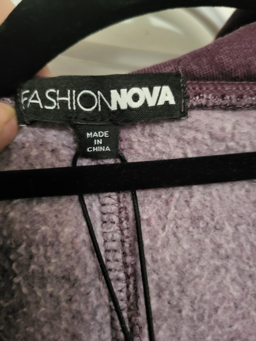 Fashion Nova On The Go Washed Fleece Cropped Zip-Up Hoodie - Purple / 3X - Picture 5 of 7
